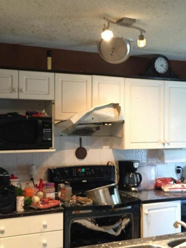 "This is what happens when safety features in a pressure cooker fail. This is terrifying!"