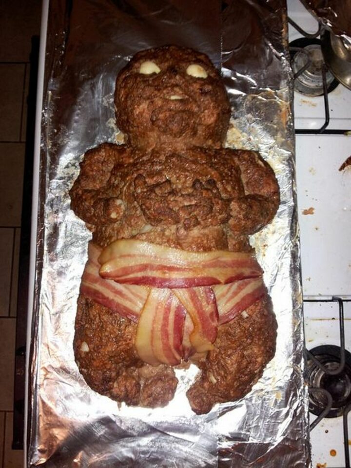 "Baby meatloaf because there isn't a sub for nightmare food porn. (found image)."