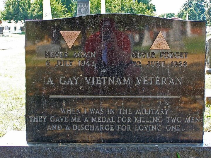 "When I was in the military they gave me a medal for killing two men and a discharge for loving one." - A gay Vietnam veteran (6 July 1943 - 22 June 1988)