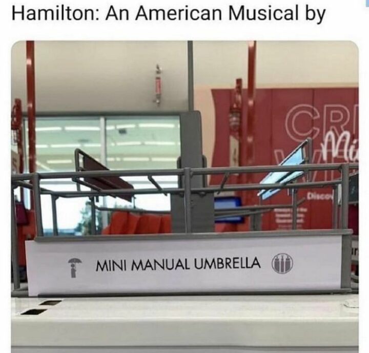 "Hamilton: An American Musical by Mini Manual Umbrella."