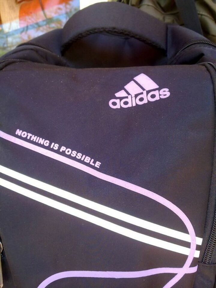 27 Funny Knock-Off Brands - An Adidas knock-off that proves nothing is possible, so don't even try. Pessimists rejoice!