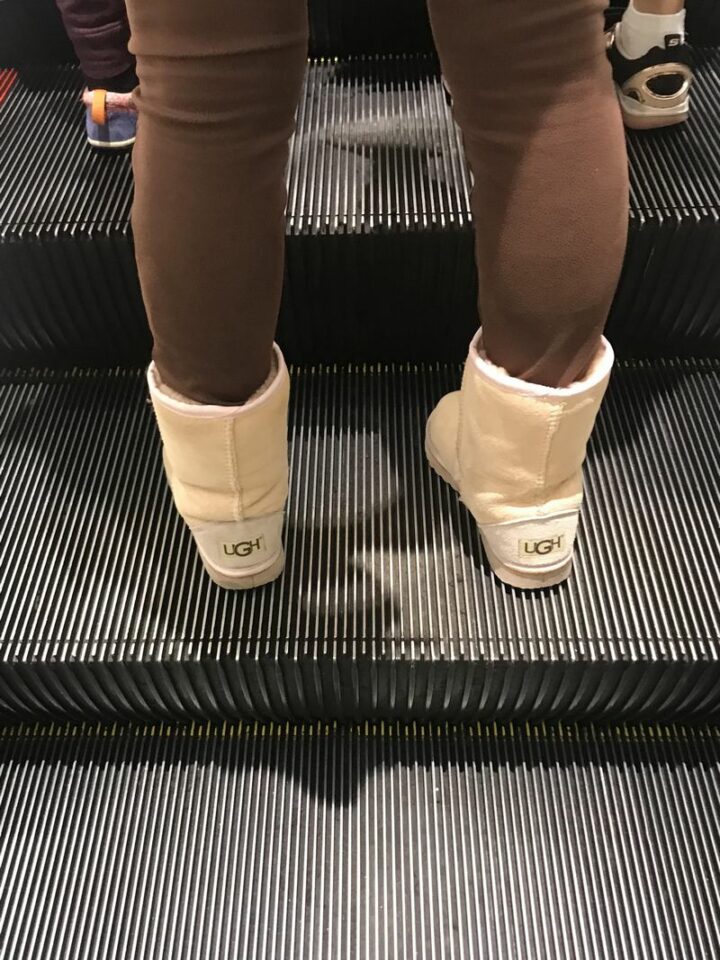 When life has got you down, just pick up a pair of "UGH" boots and let the world know how you feel.