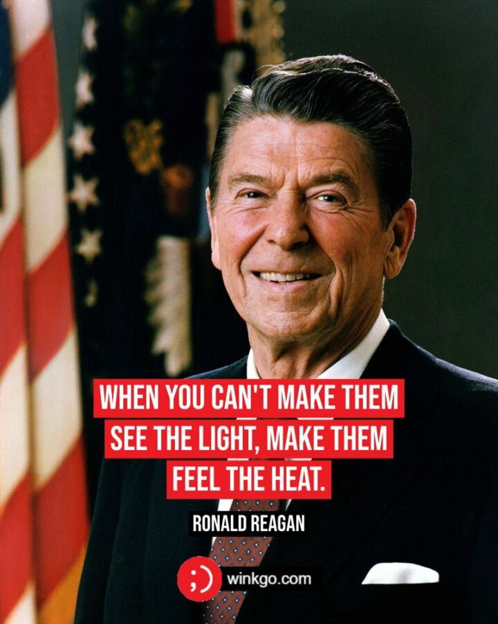 "When you can't make them see the light, make them feel the heat." - Ronald Reagan