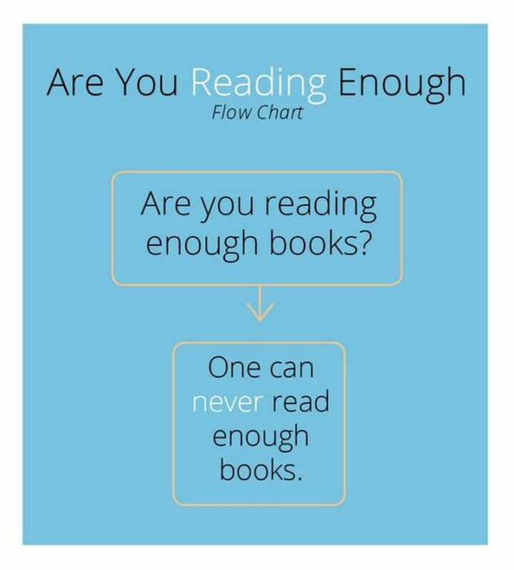 35 Funny Library Memes - "Flowchart: Are you reading enough? Are you reading enough books? One can never read enough books."