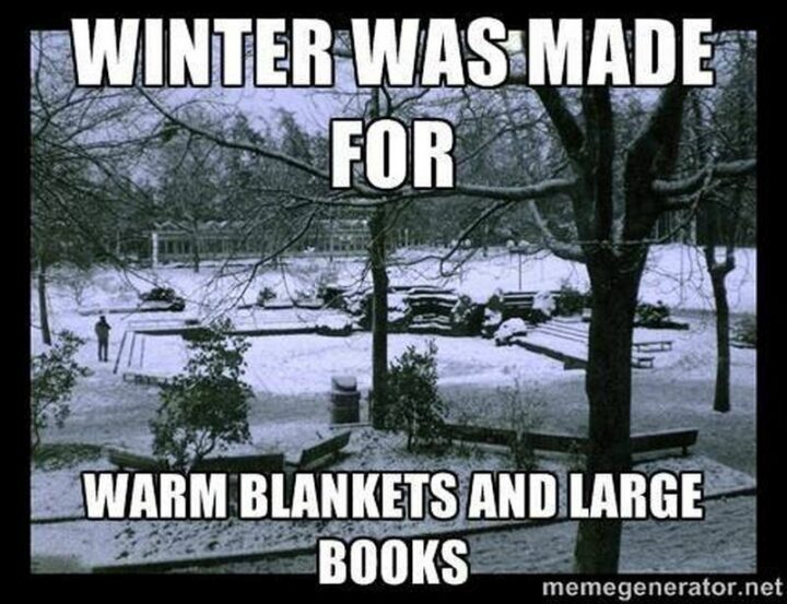 "Winter was made for warm blankets and large books."