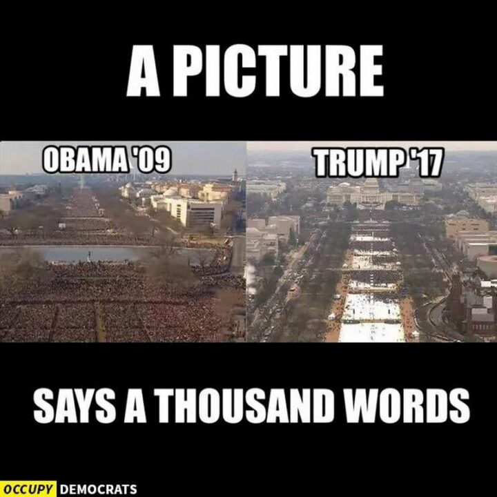 33 Political Memes - "A picture says a thousand words: Obama '09 vs Trump '17."