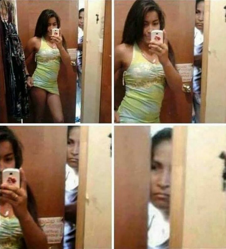 I don't think mom approves of her daughter's selfie fails...