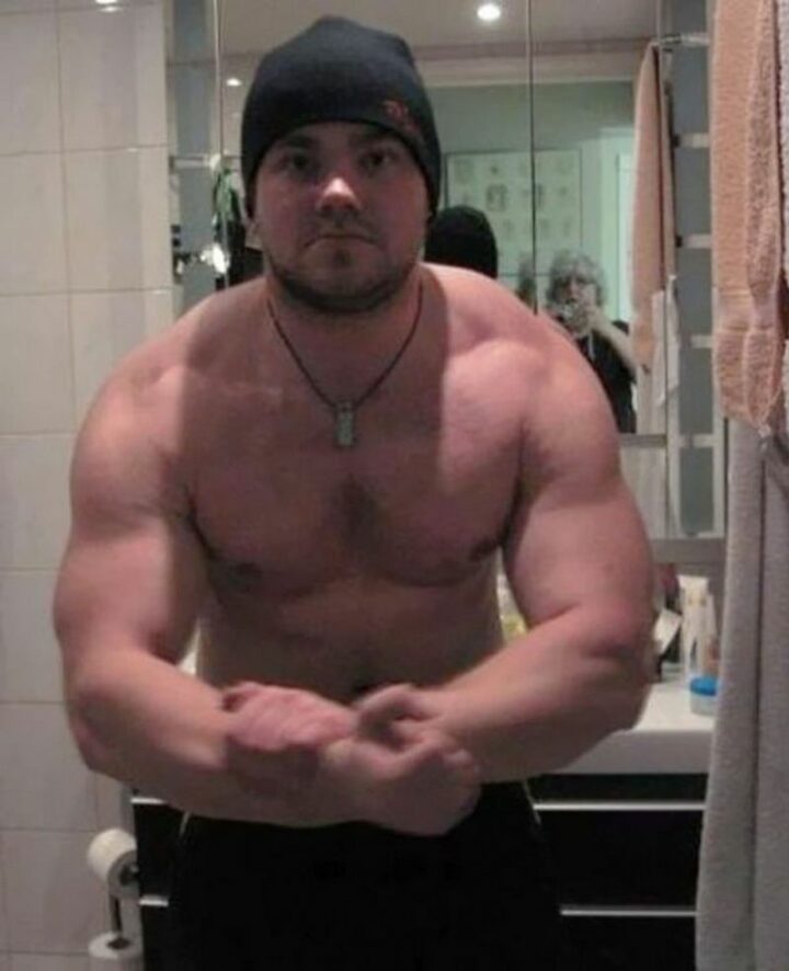 Flexing for mom.