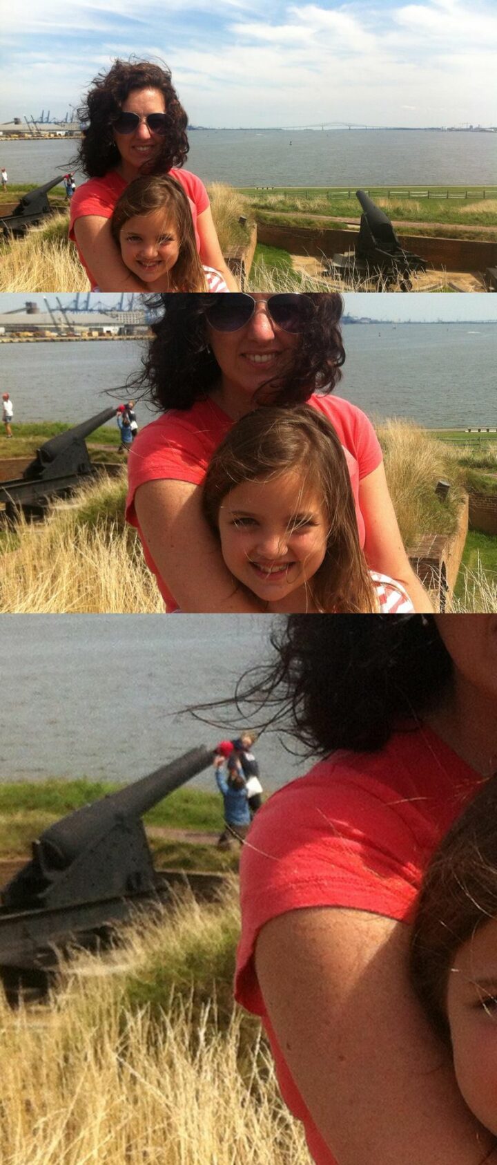 "Some friends took a picture and later realized that the people in the background were stuffing a baby in a cannon."