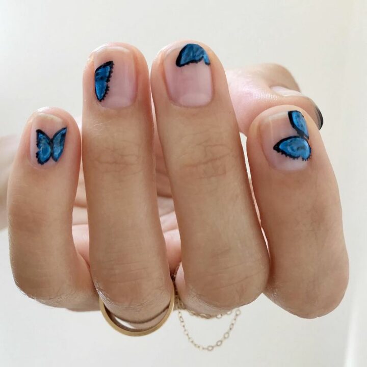 Butterfly nail art.