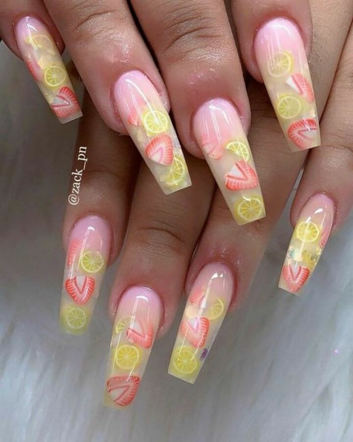 Pink Lemonade nails.