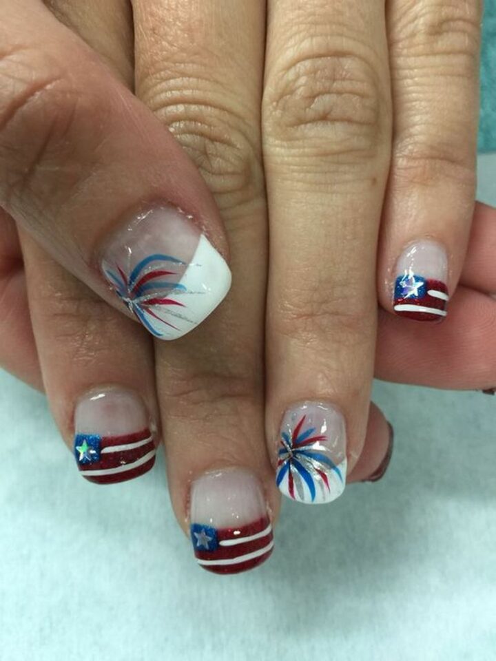 Patriotic Gel Nails.