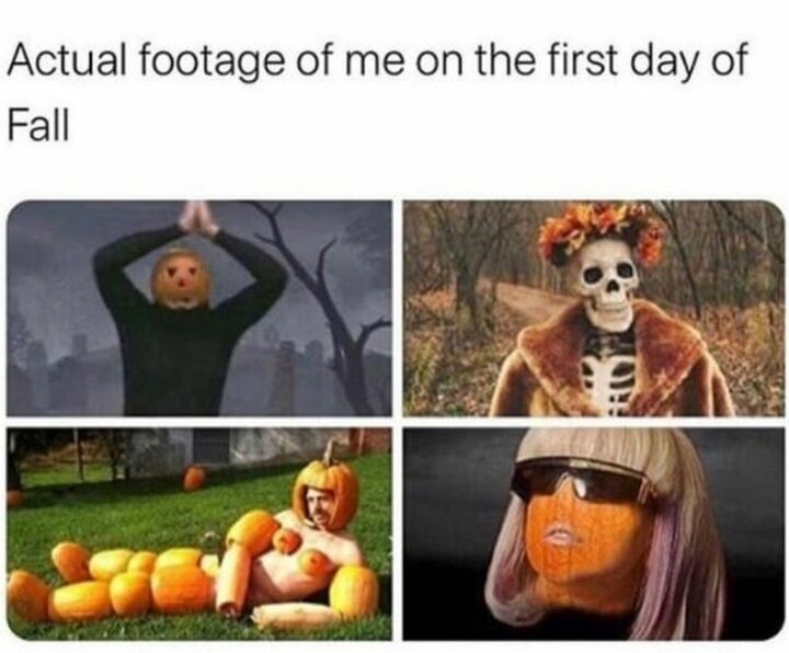 45 Fall Memes - "Actual footage of me on the first day of fall."
