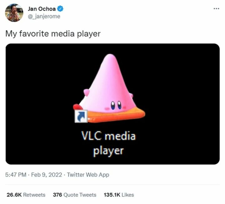 "My favorite media player: VLC media player."