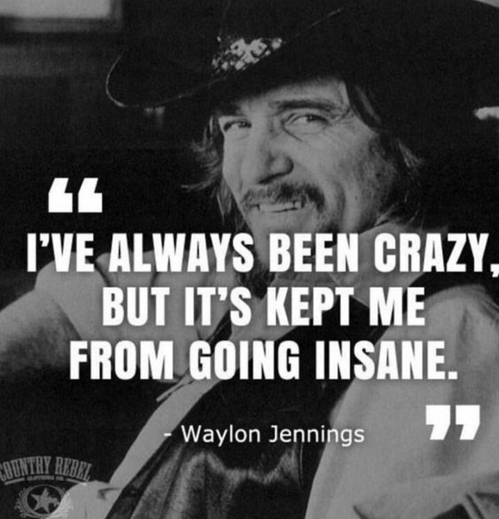 39 Music Memes - "I've always been crazy, but it's kept me from going insane." - Waylon Jennings