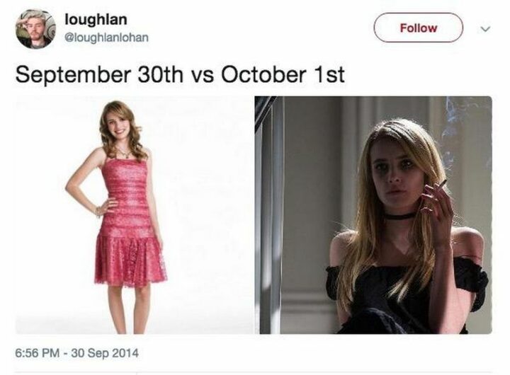 "September 30th vs October 1st."