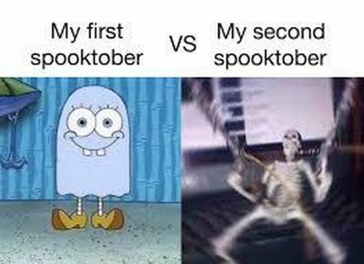"My first spooktober vs My second spooktober."