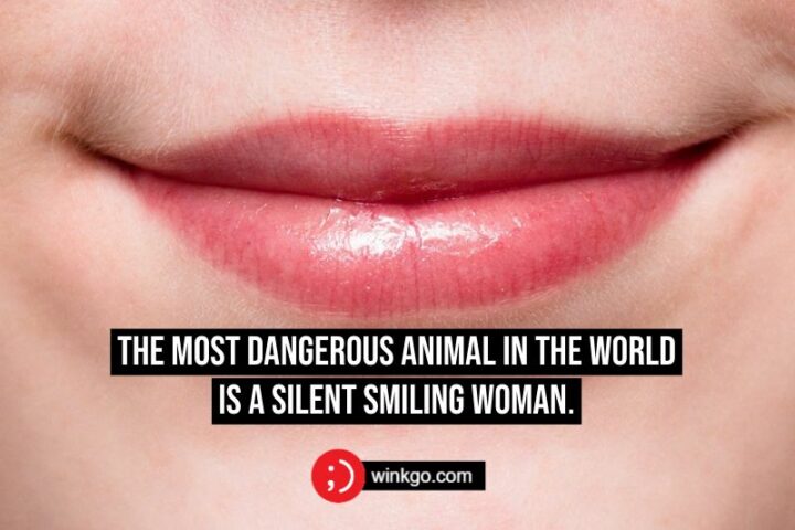 "The most dangerous animal in the world is a silent smiling woman." - Unknown