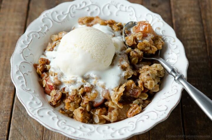 Apple Crisp with Toasted Pecans.