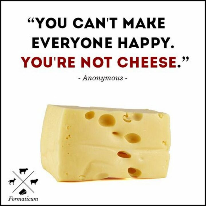 "You can't make everyone happy. You're not cheese" - Anonymous