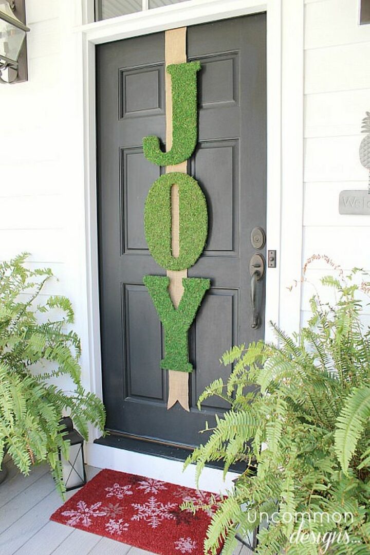 Moss JOY Letters Christmas Door Decor.