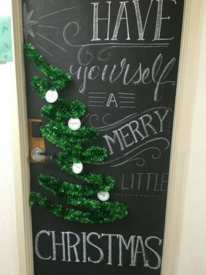 "Have Yourself a Merry Christmas" Chalkboard Christmas Door Decoration.