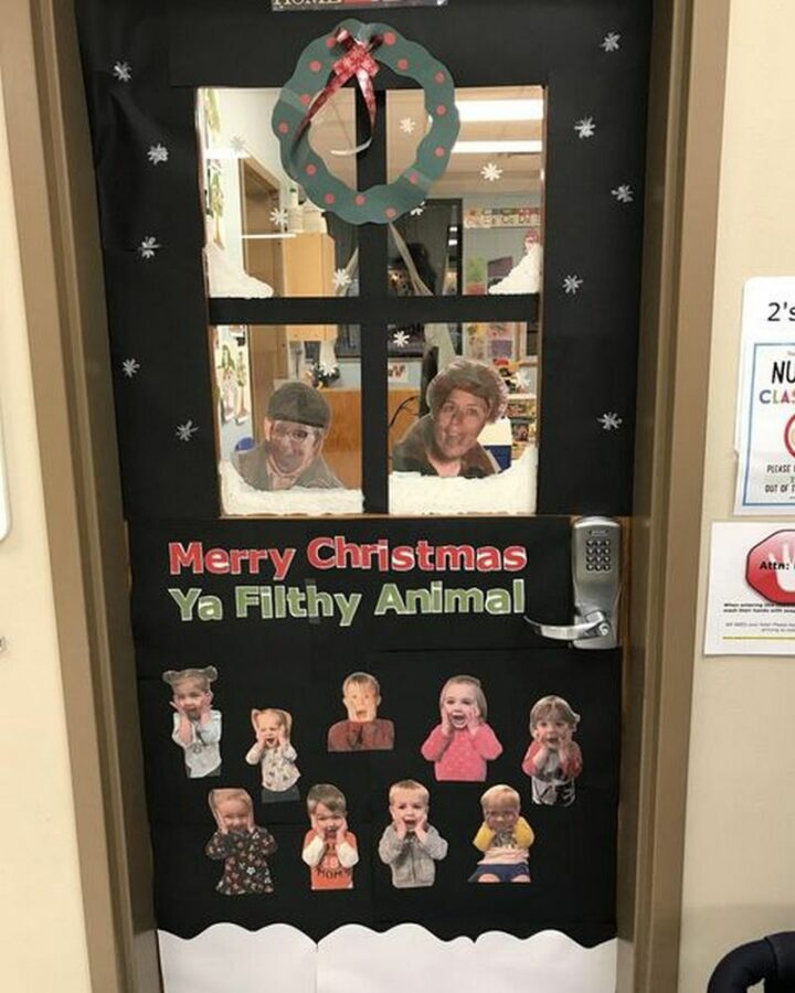 Home Alone Classroom Christmas Door Decoration.