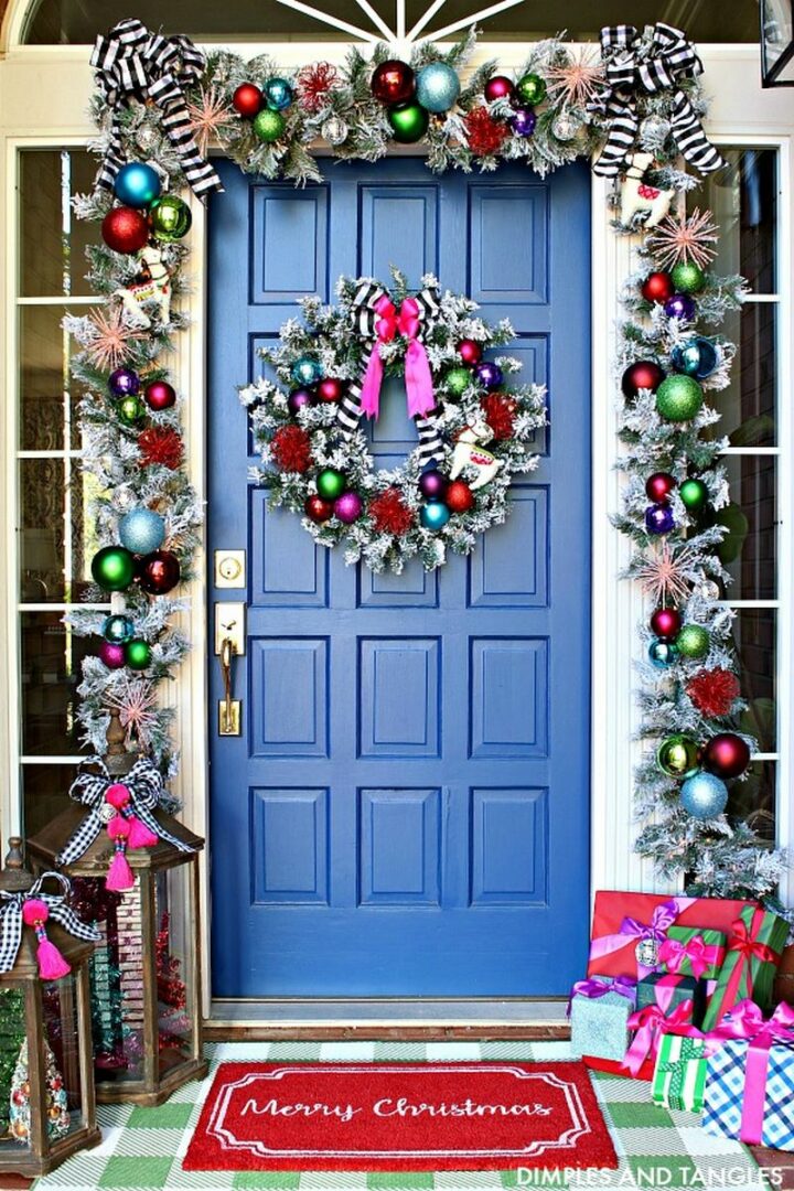 Colorful Pine Garland and Wreath.