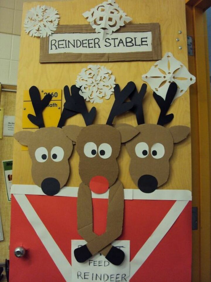 Reindeer Christmas Door Decoration.