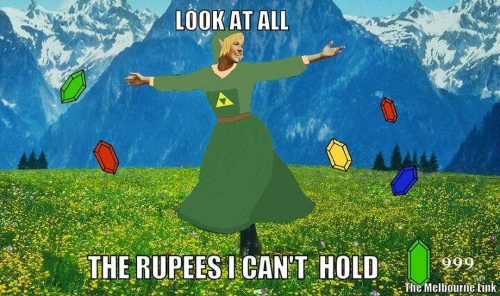 "Look at all the rupees I can't hold."