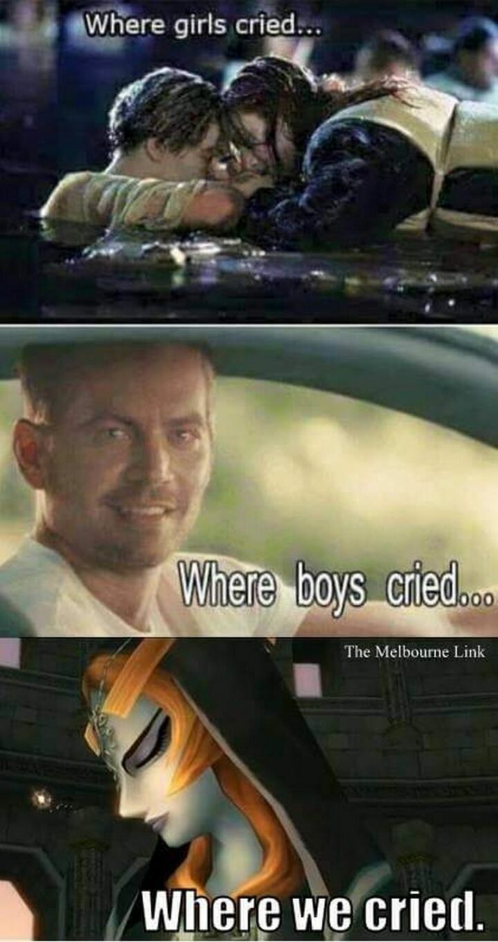 "Where girls cried...Where boys cried...Where we cried."