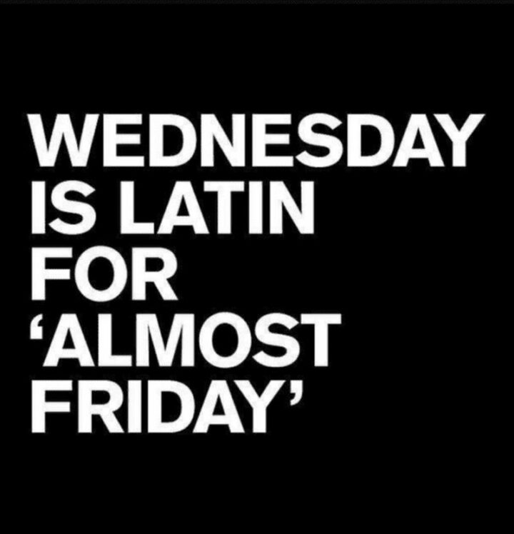 "Wednesday is Latin for 'Almost Friday.'"