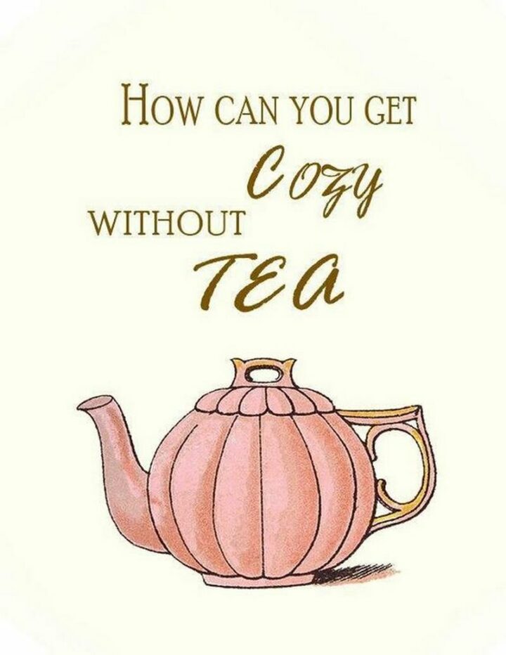 "How can you get cozy without tea."