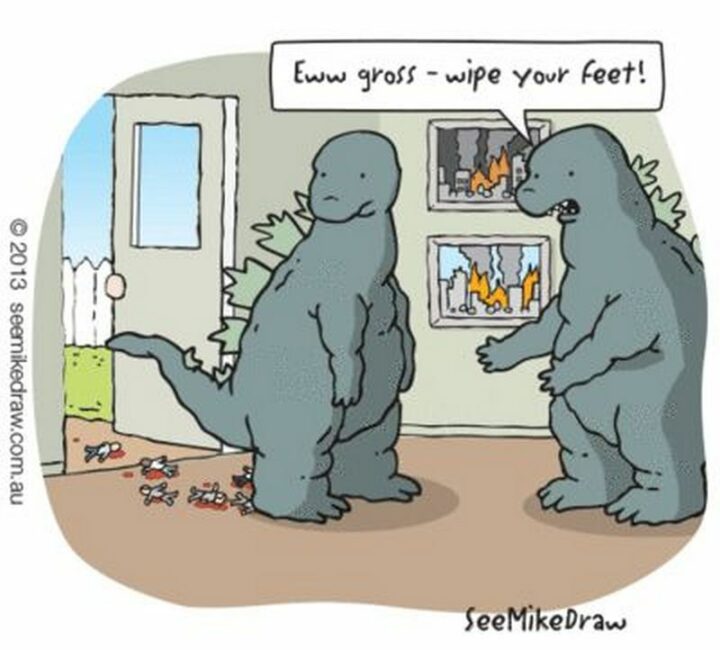"Eww gross - wipe your feet!"