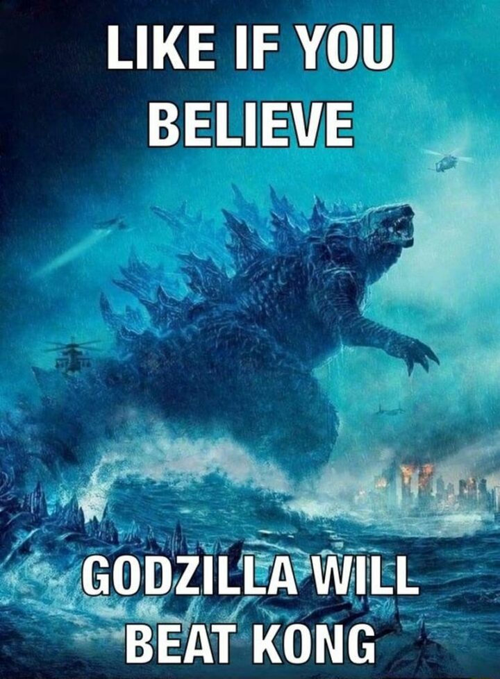 "Like if you believe Godzilla will beat Kong."