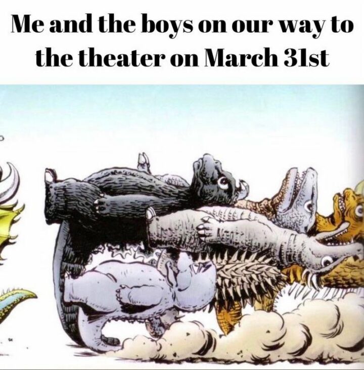 "Me and the boys on our way to the theater on March 31st."