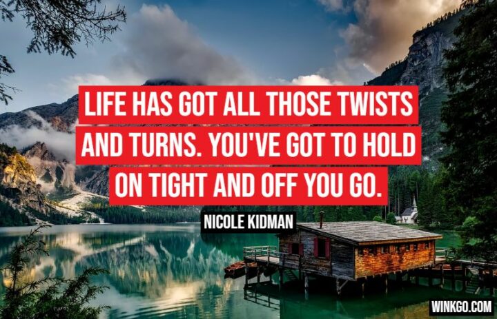 "Life has got all those twists and turns. You've got to hold on tight and off you go." - Nicole Kidman