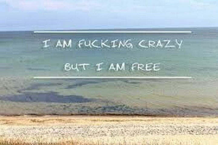 "I am [censored] crazy but I am free."