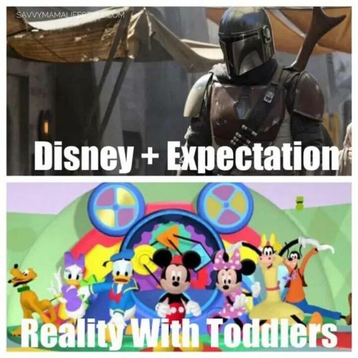 "Disney+ Expectation. The reality with toddlers."