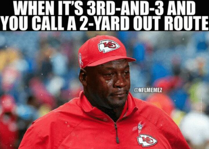 "When it's 3rd-and-3 and you call a 2-yard out route."