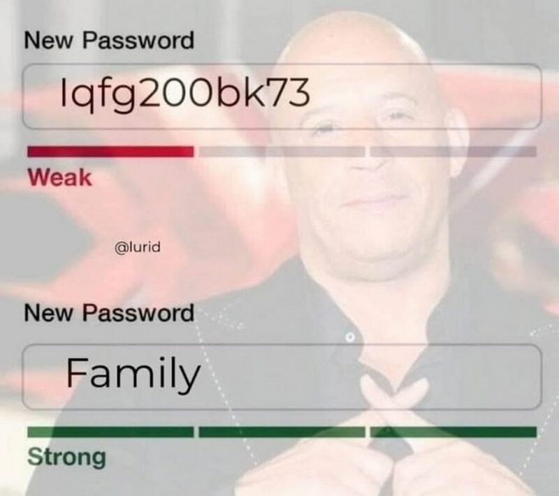 "New Password: lqfg200bk73. Weak. New Password: Family. Strong."