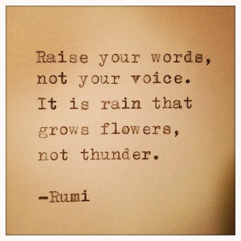 41 Delightful Flower Memes - "Raise your words, not your voice. It is rain that grows flowers, not thunder." - Rumi