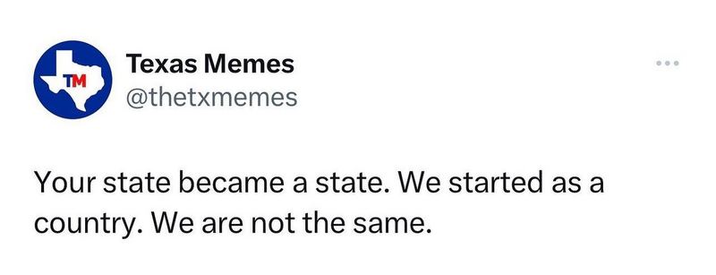 "Your state became a state. We started as a country. We are not the same."