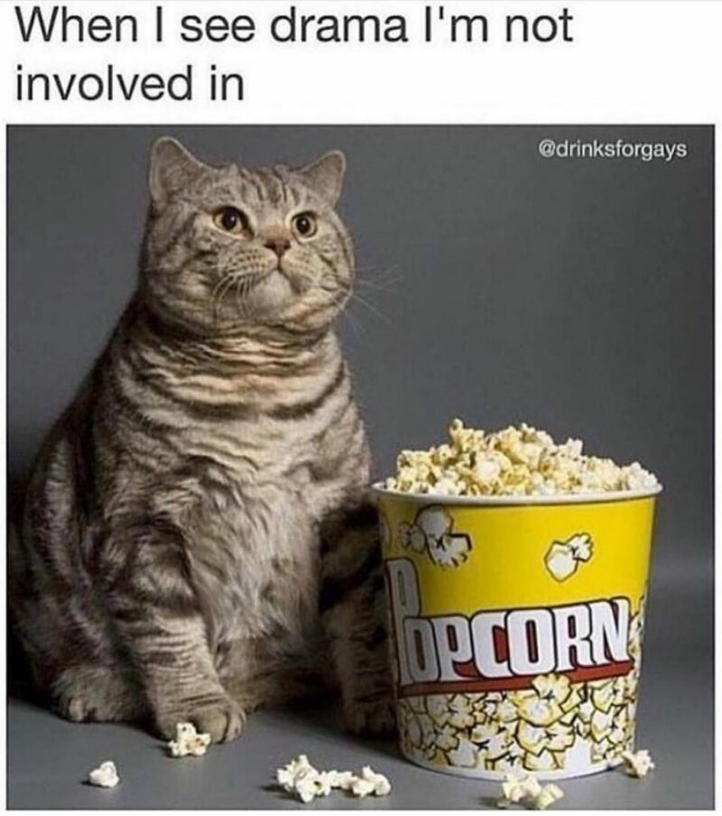 "When I see drama I'm not involved in."