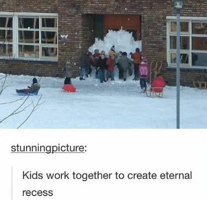 "Kids work together to create an eternal recess."