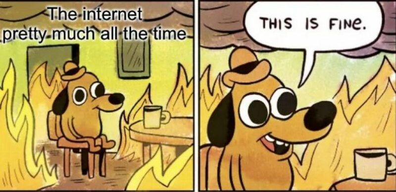 "The internet pretty much all the time. This is fine."