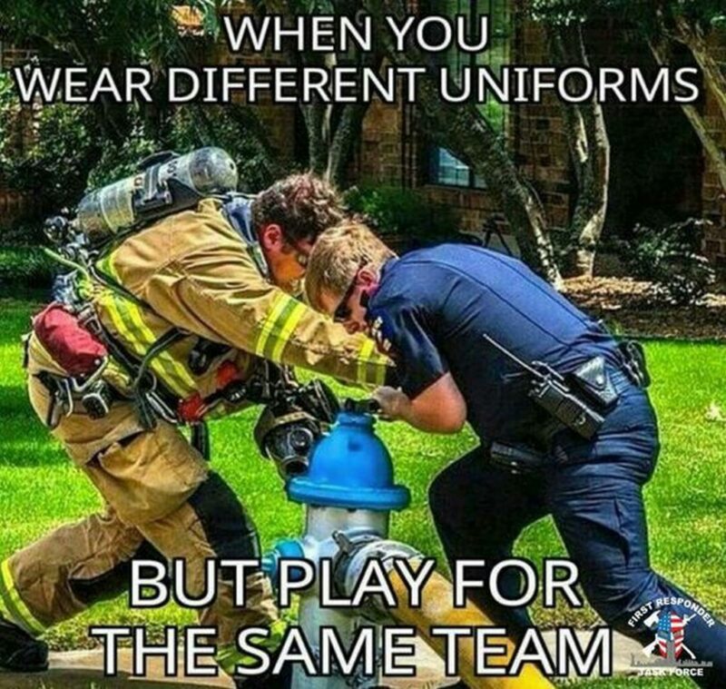 "When you wear different uniforms but play for the same team."