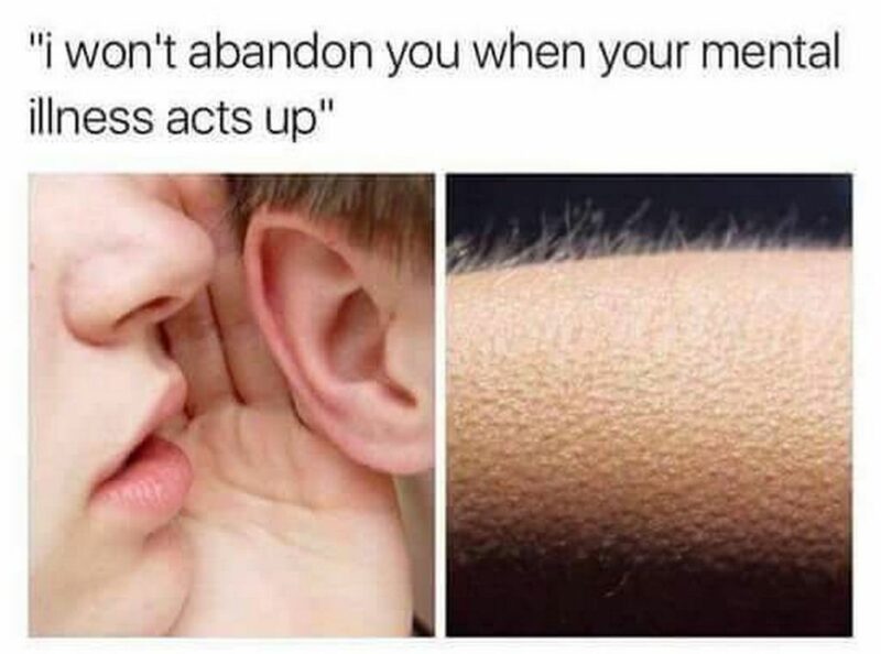35 mental health memes - "I won't abandon you when your mental illness acts up."
